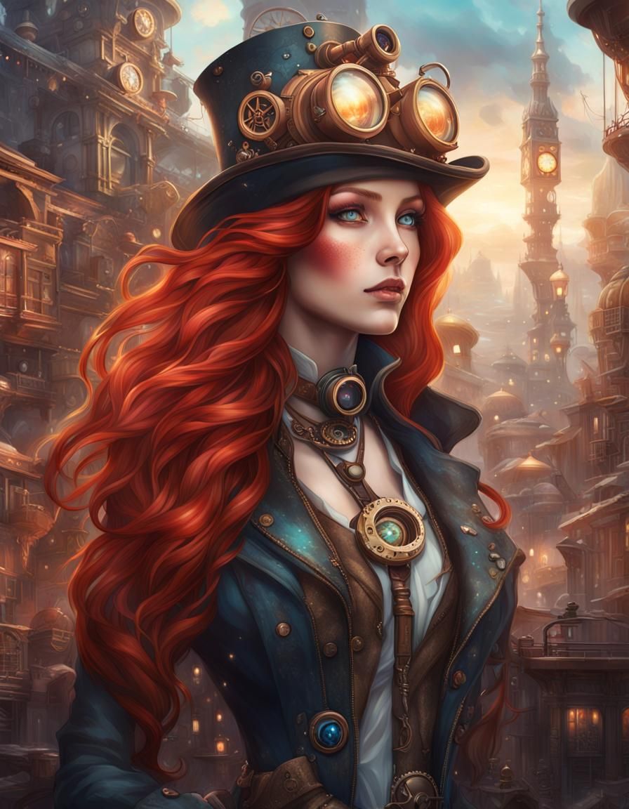 Steampunk Galaxy Goddess in Hyper-Detailed Digital Art