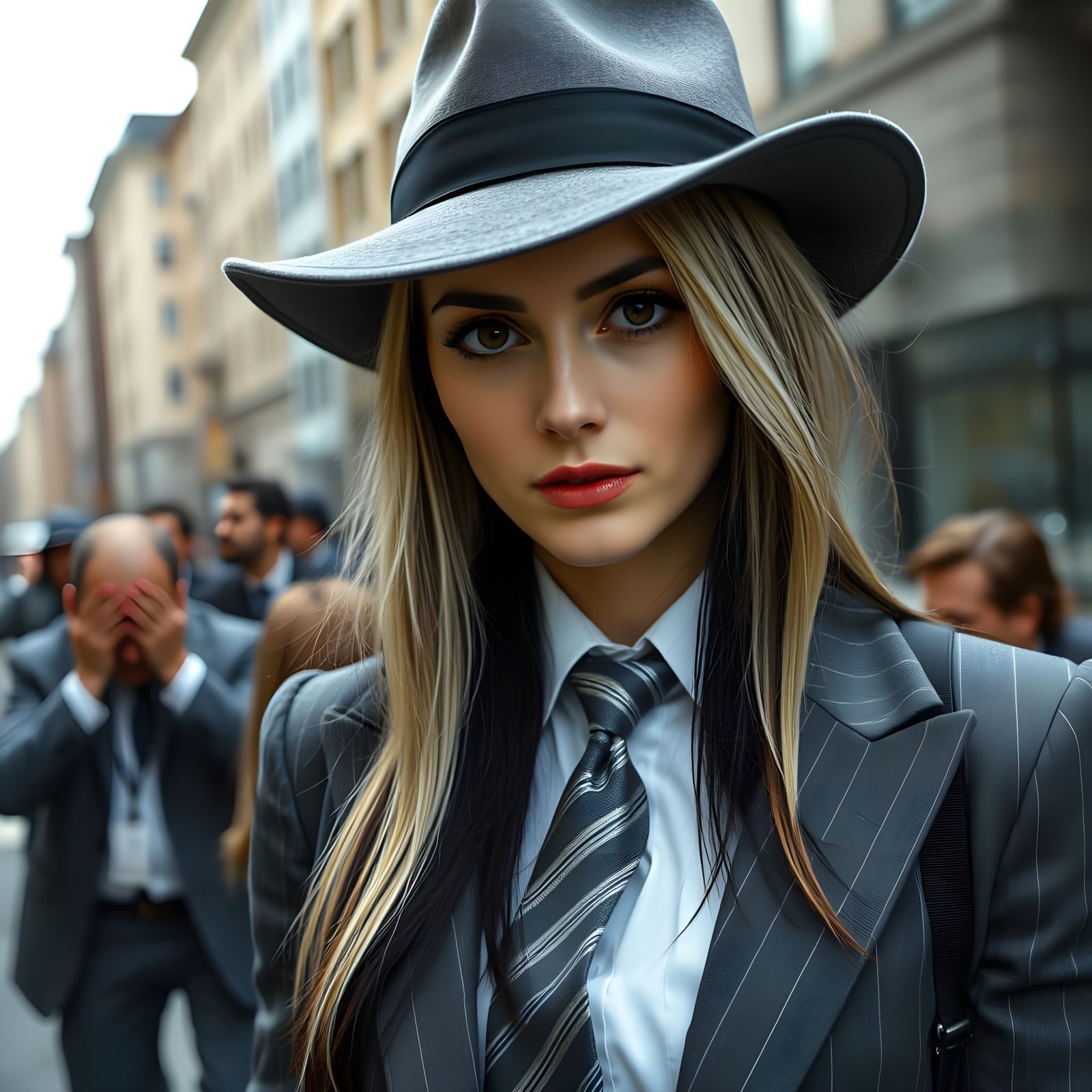 Sultry Film Noir Siren in a City in Crisis