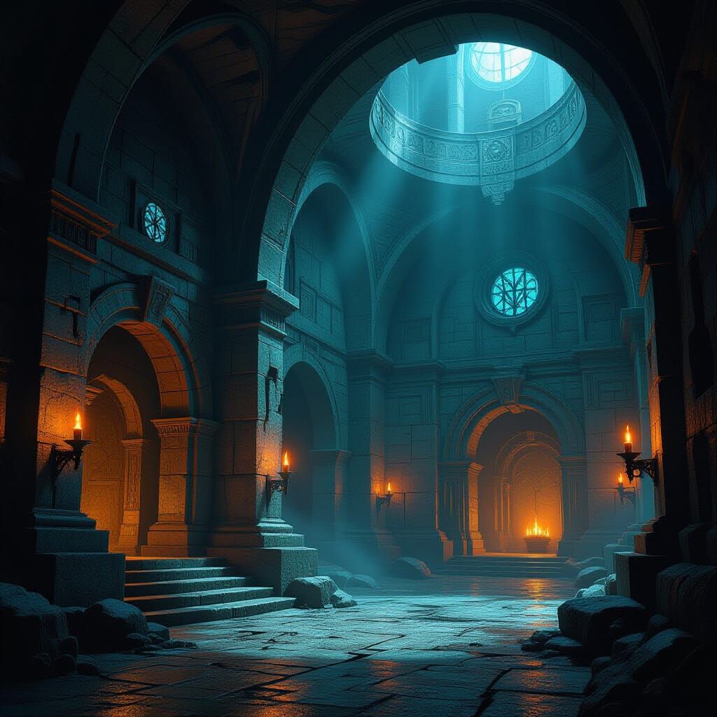 Mystical Dungeon in Futuristic Style