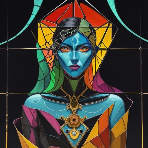 Gouache Painting: Soul Chamber in Glass Silhouette