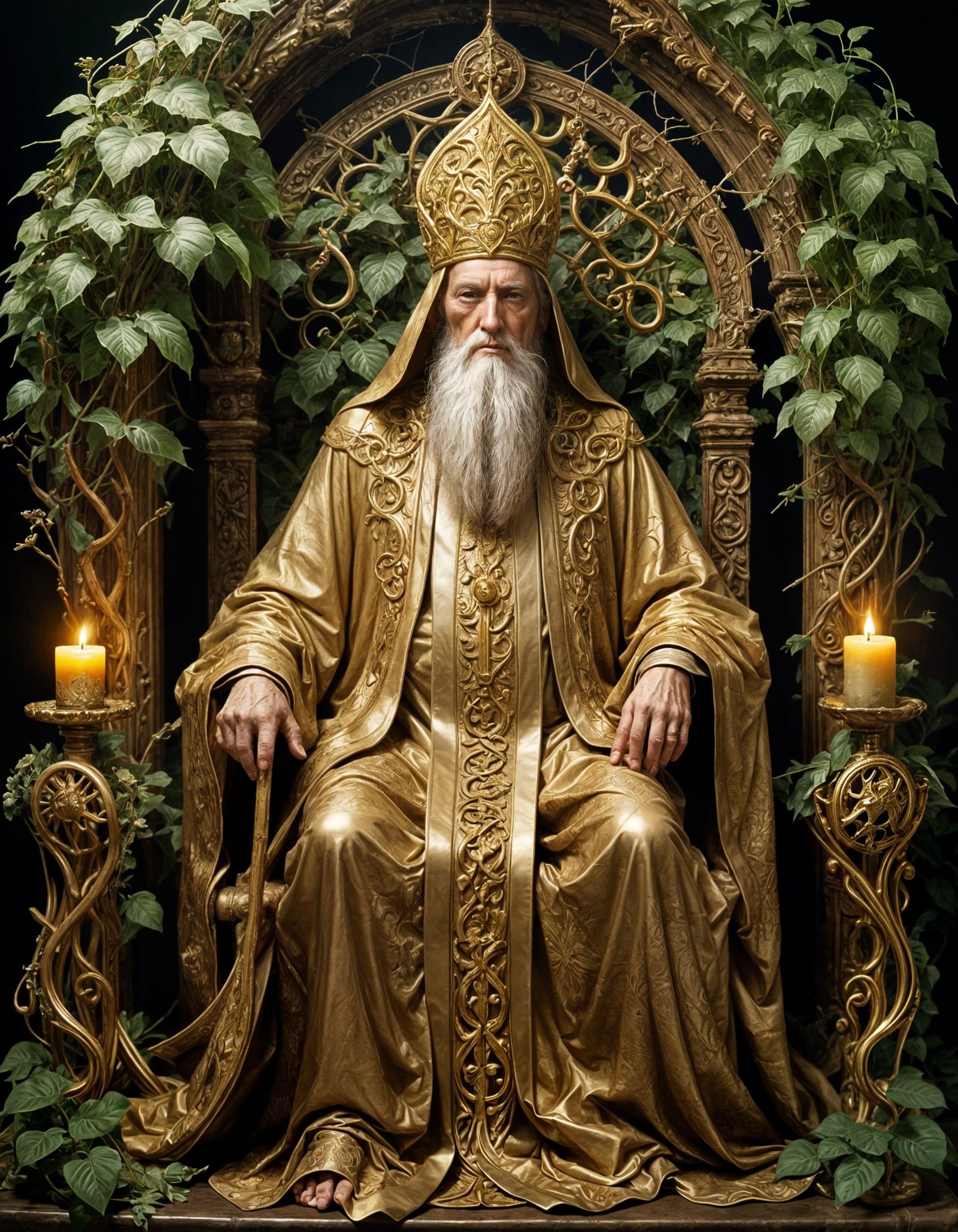 Epic Hierophant Fantasy Tarot Card