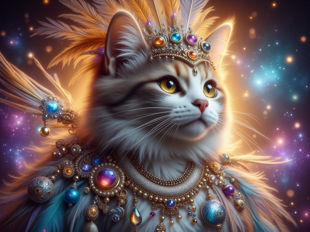 Pearl Cat in Lavish Rio Carnival Costume