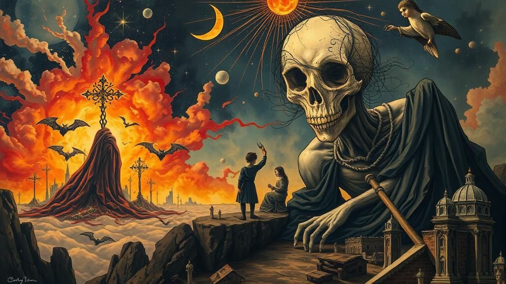 Dystopian Heaven in Abstract Surrealism Style