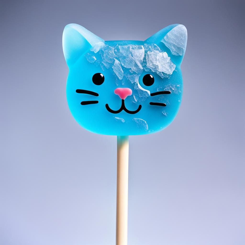 Cat Shaped Iceblock on a Stick