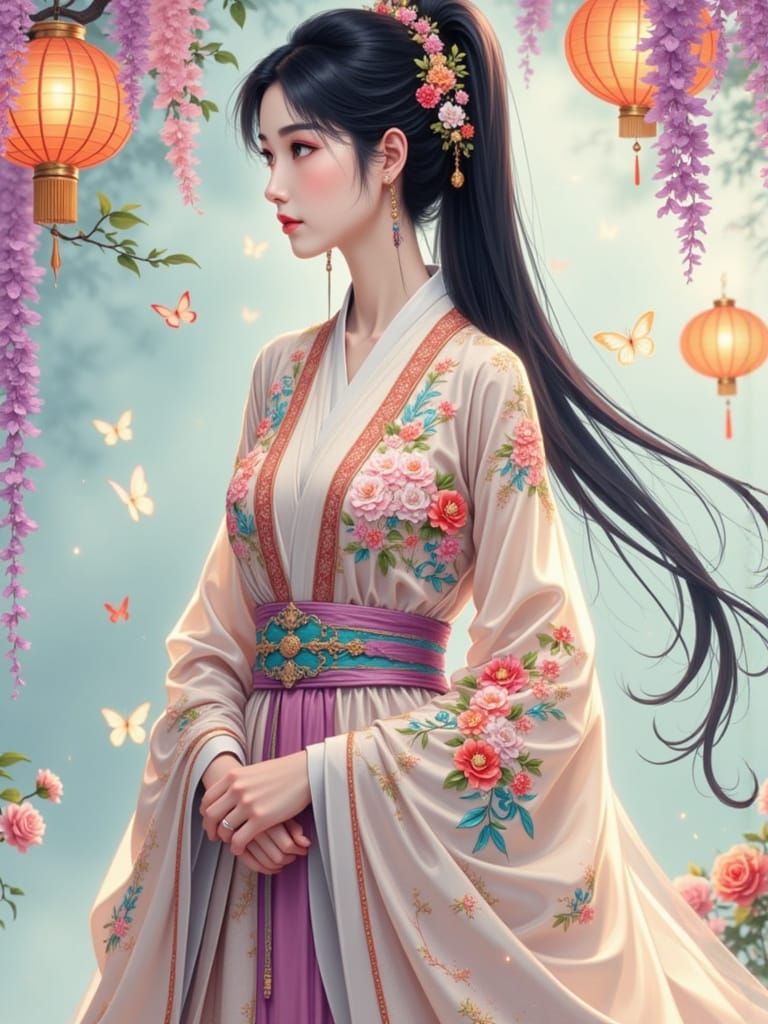 Donghua Style Beauty in Traditional Dress