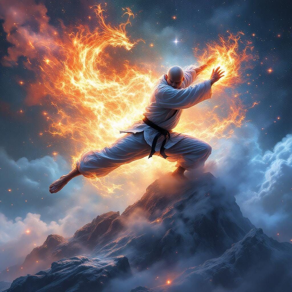 Epic Karate Fighter on Magical Mountain
