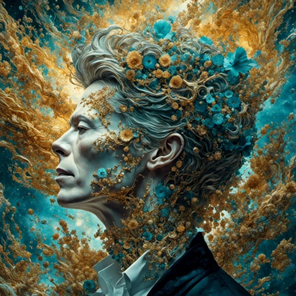 David Bowie Portrait in Hyperreal Style