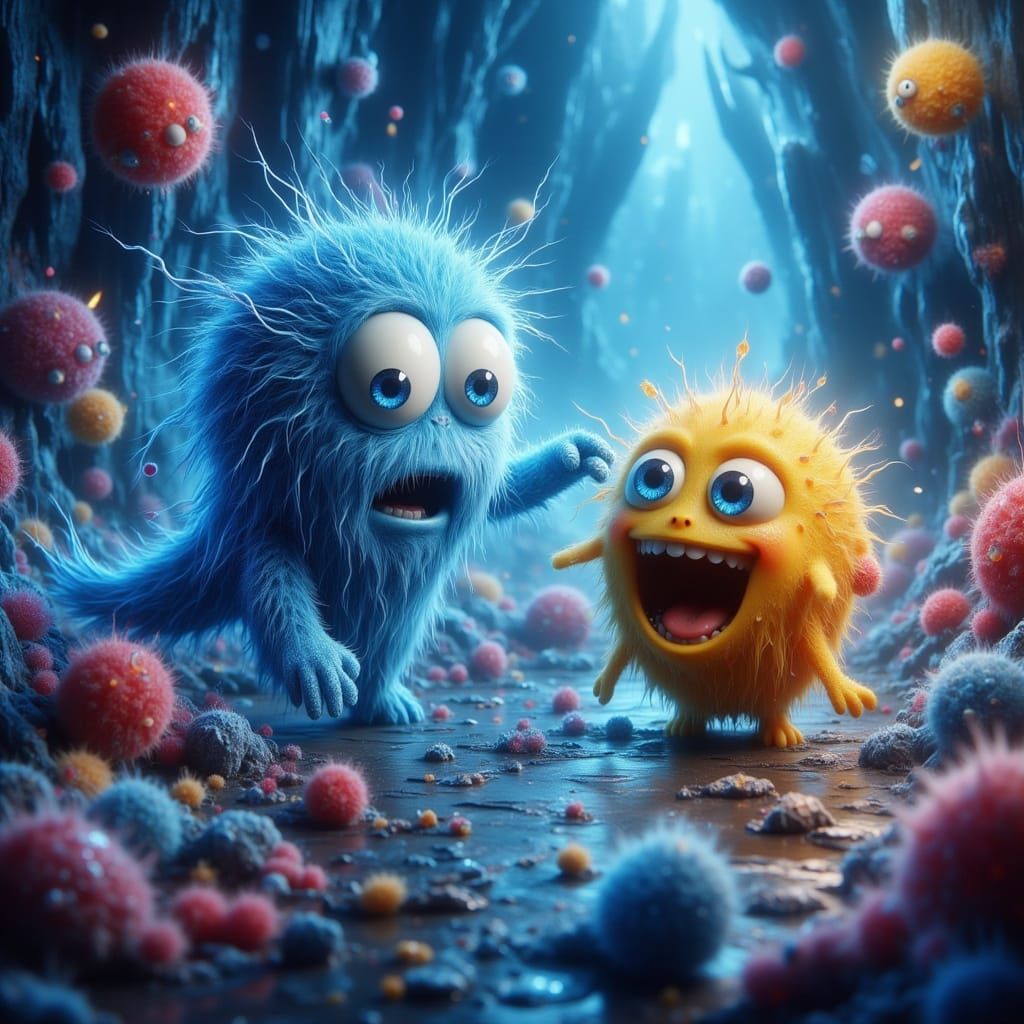 Playful Microbes in a Detailed Microscopic World