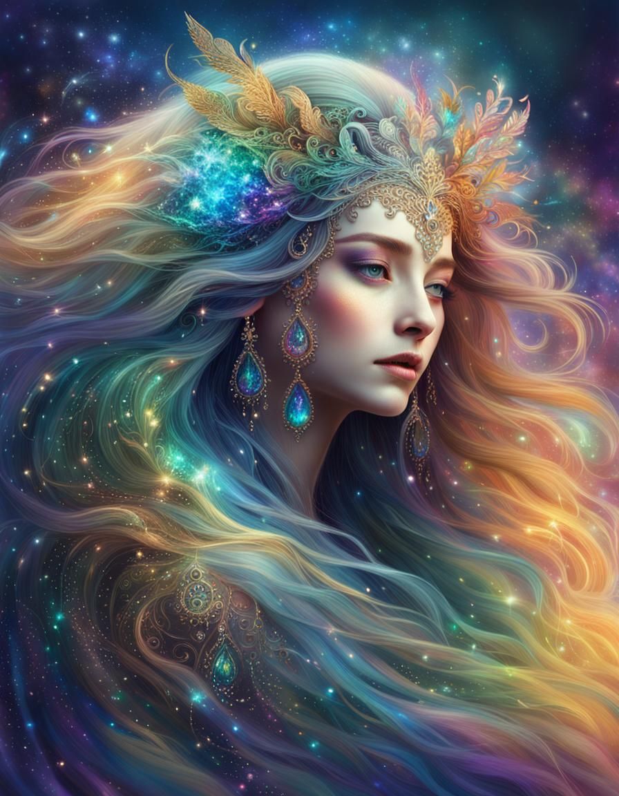 Shimmering Iridescent Fantasy Creature in Vivid Colors