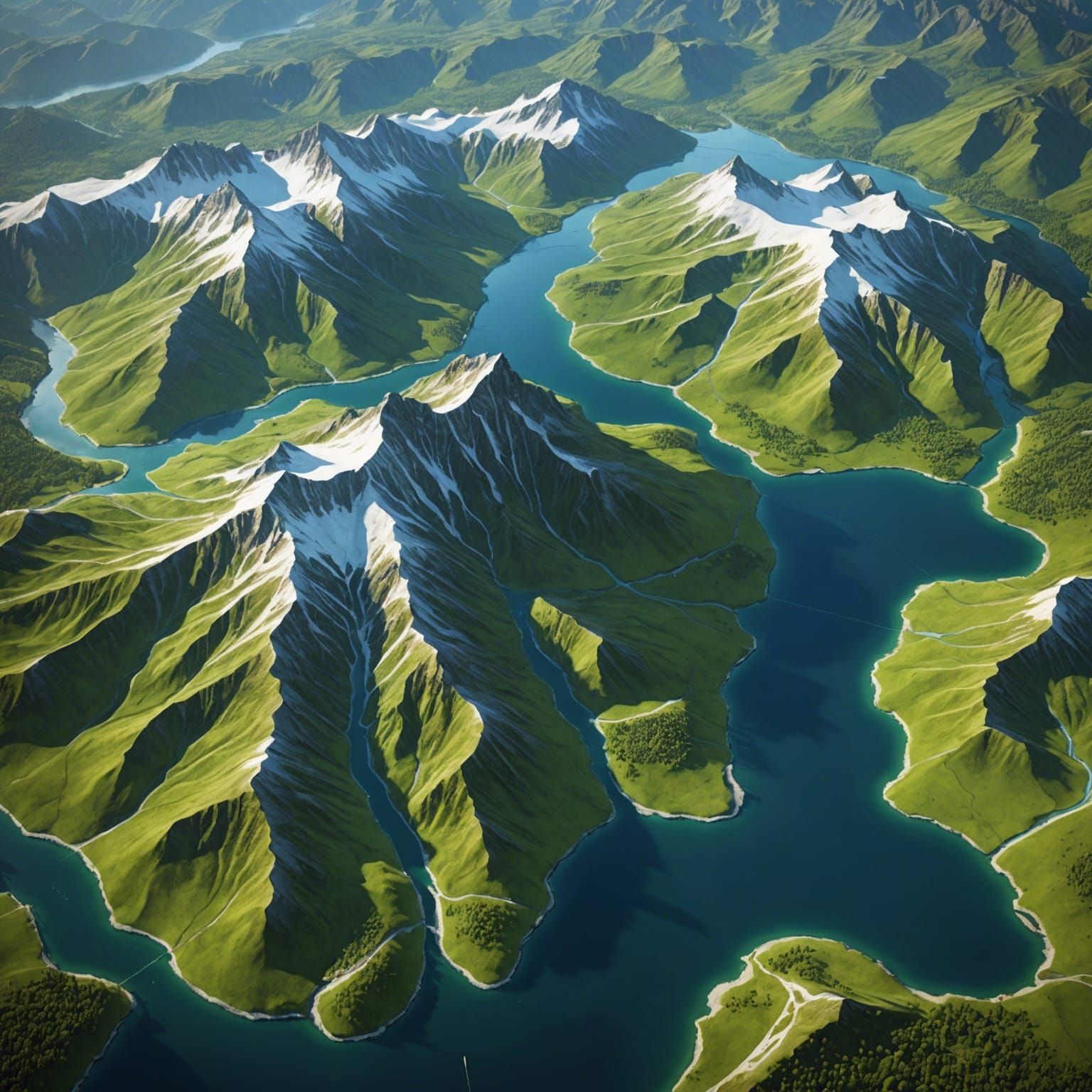 Detailed 3D Render of a Topographical Landscape