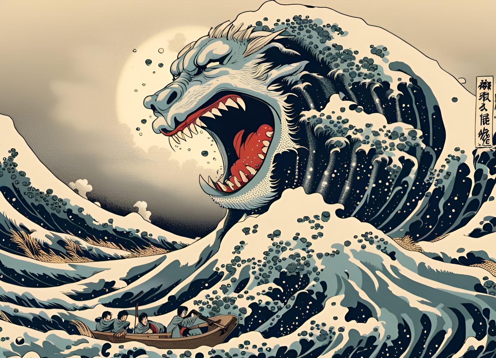 Breathtaking 3D Render of Hokusai's Laughing Demon