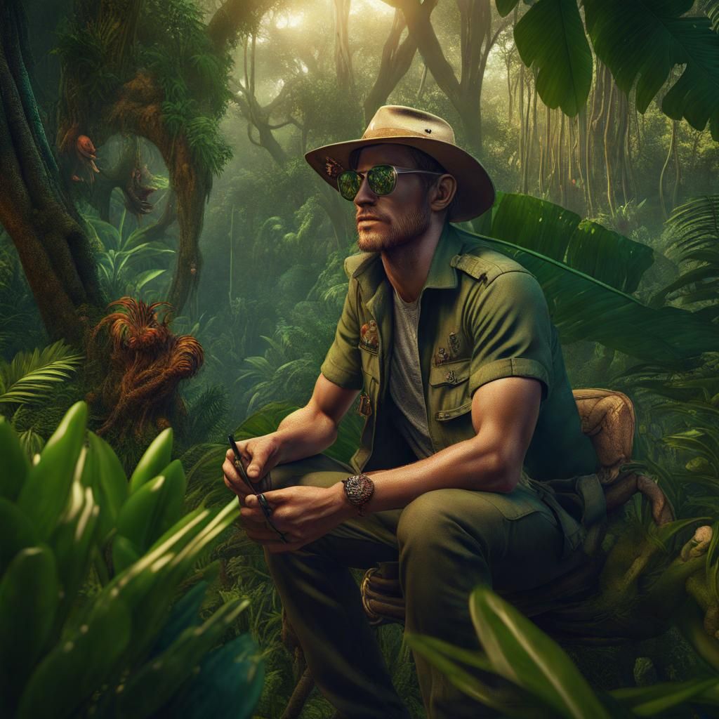 Jungle Safari Ayahuasca Trip in Hyperrealism