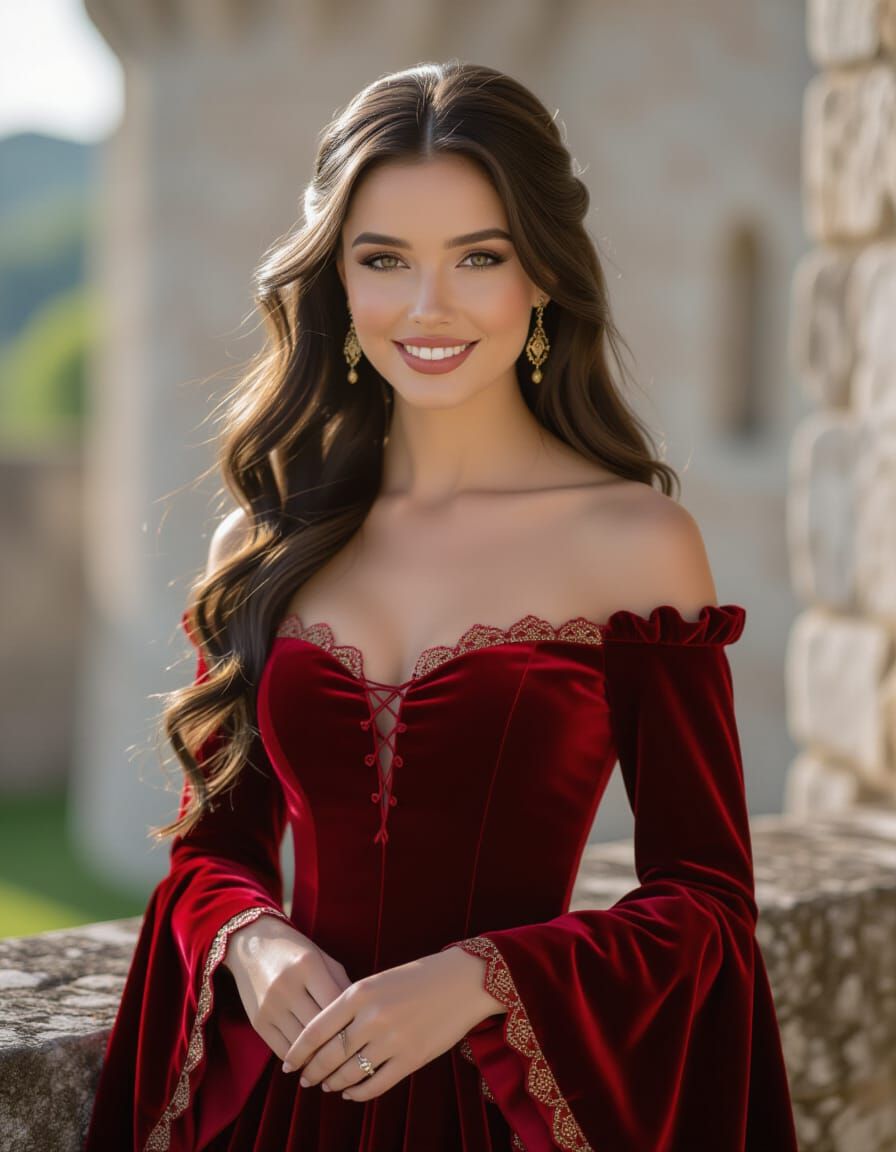 Medieval Princess Portrait in Professional Photography Style