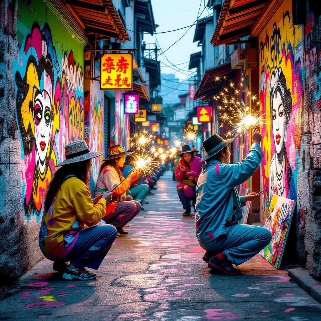 Vietnamese Painters Create Radiant Murals in Global Art Stre...