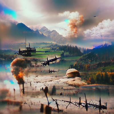 World war | landscape 8K 3D beautiful concept art detailed painting deviantart HDR matte painting trending on Artstation...