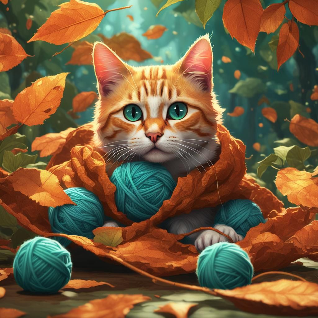 Hyperdetailed Cats Playing, Dynamic Lighting, Concept Art