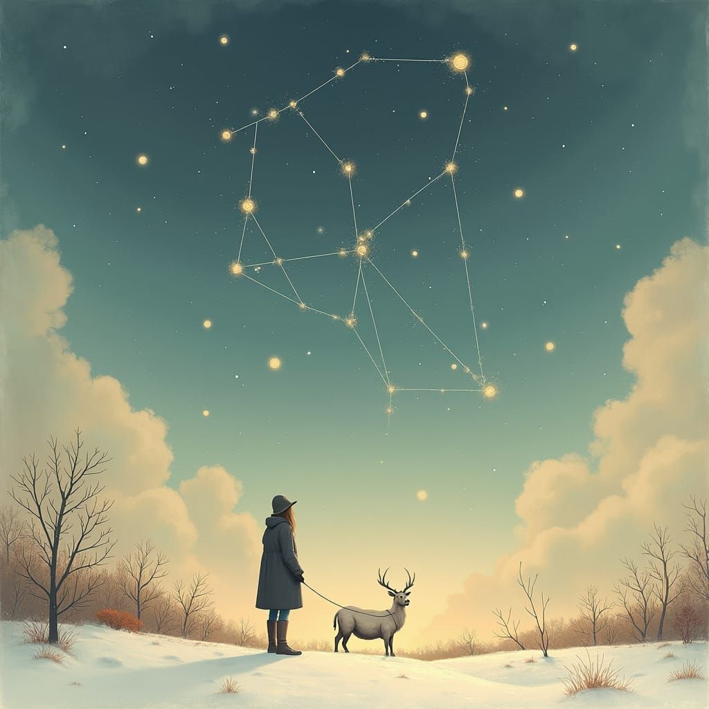 Ethereal Sketch of Constellation Orion