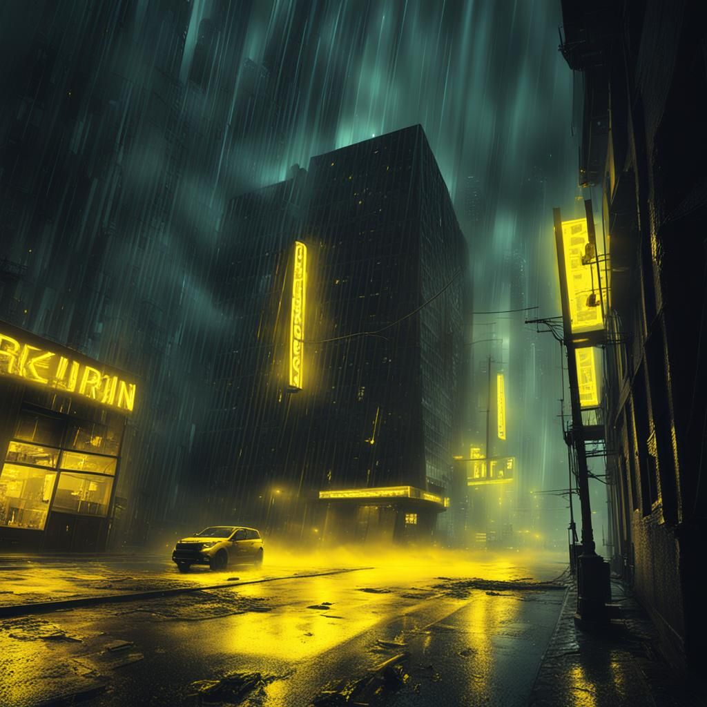 Intense Neon Light in Urban Techno Scene