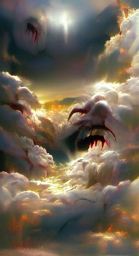 Sinister Hell Meets Divine Heaven: Greg Rutkowski Style