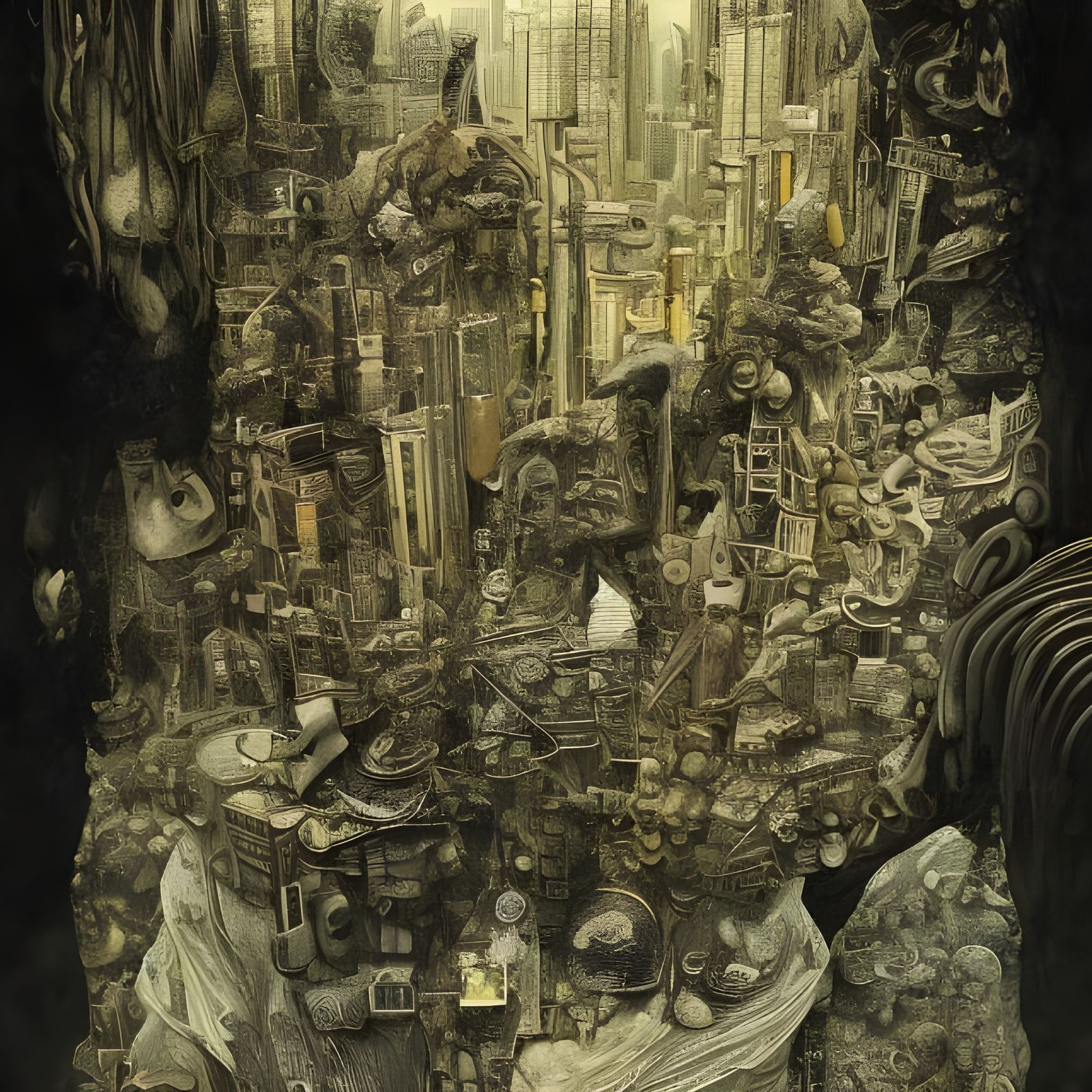 Futuristic Cityscape with Bizarre Creatures in Detailed 3D R...