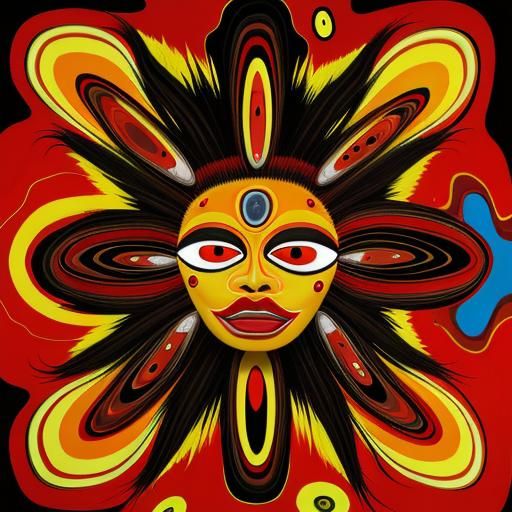 Pareidolia Faces in Red: A Surrealist Oil Painting