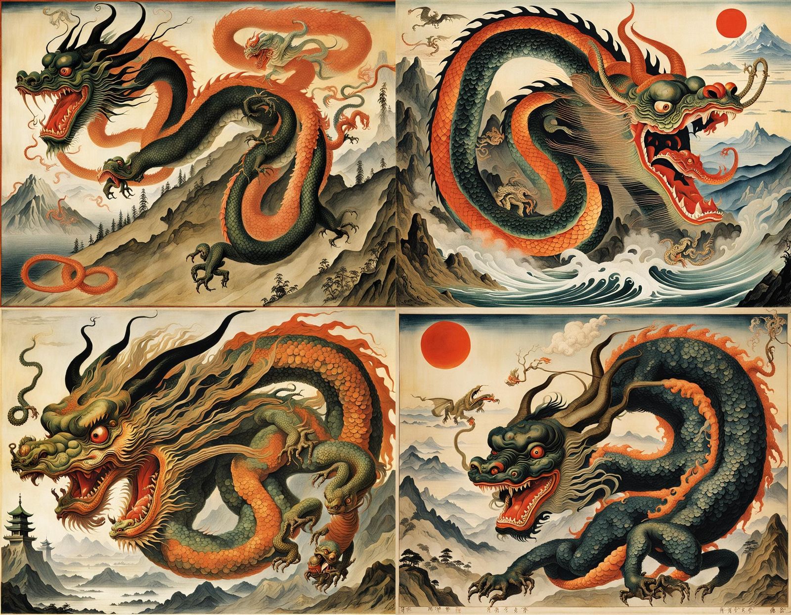 Japanese Dragon Homunculus in Surrealist Style