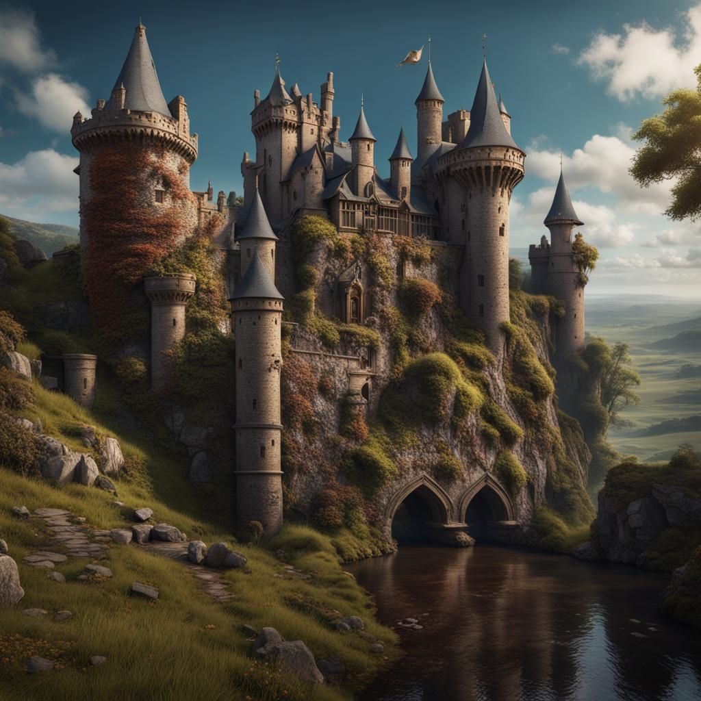 Old Irish Castles: Detailed Matte Painting in Deep Color