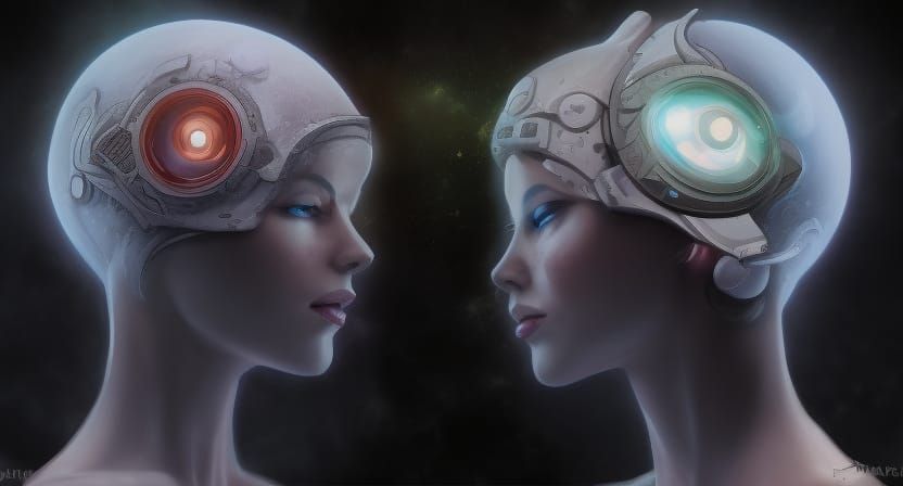 Telepathic Twins in Anime Graffiti Art Style