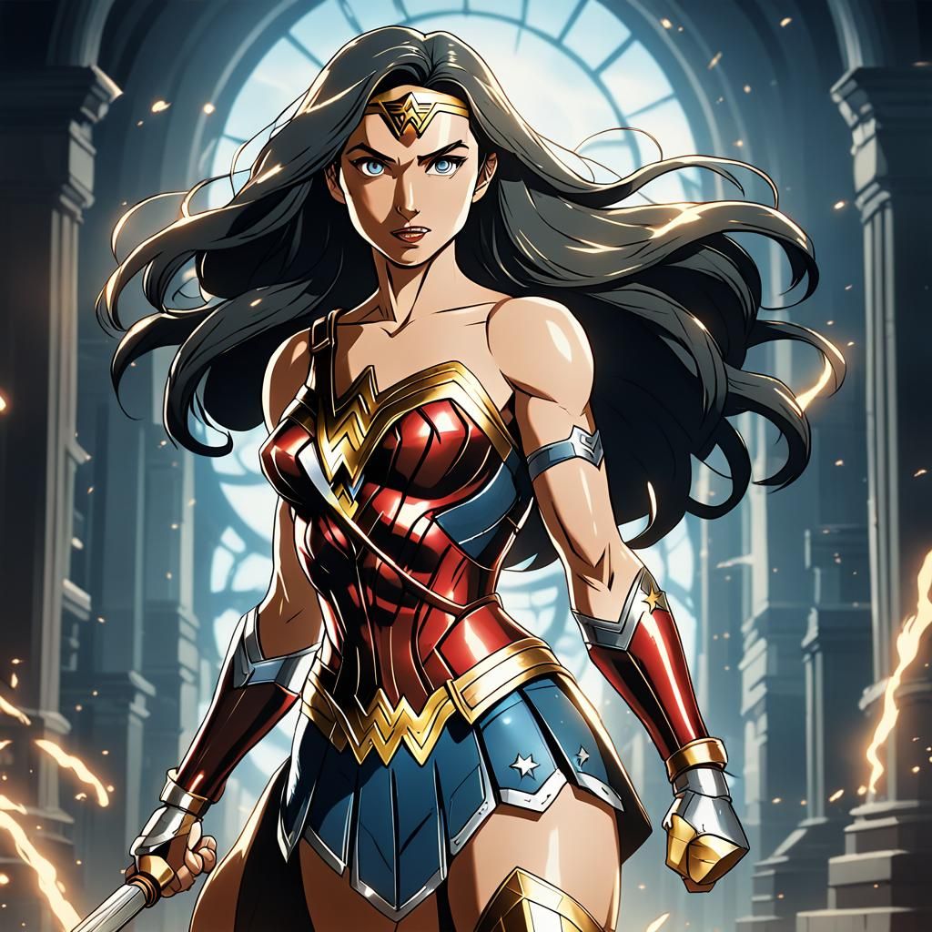 Wonder Woman as Classic Anime Manga Scan