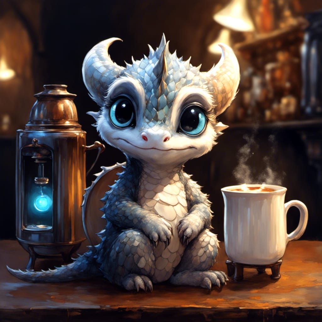 Cute little tired Dragon