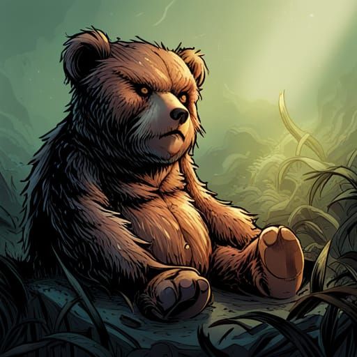 Horror Gothic Teddy Bear with Razor Teeth