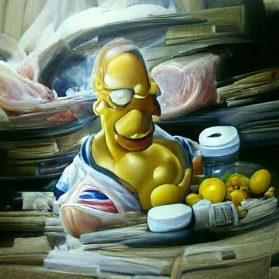 Homer Simpson as Oil Painting Portrait