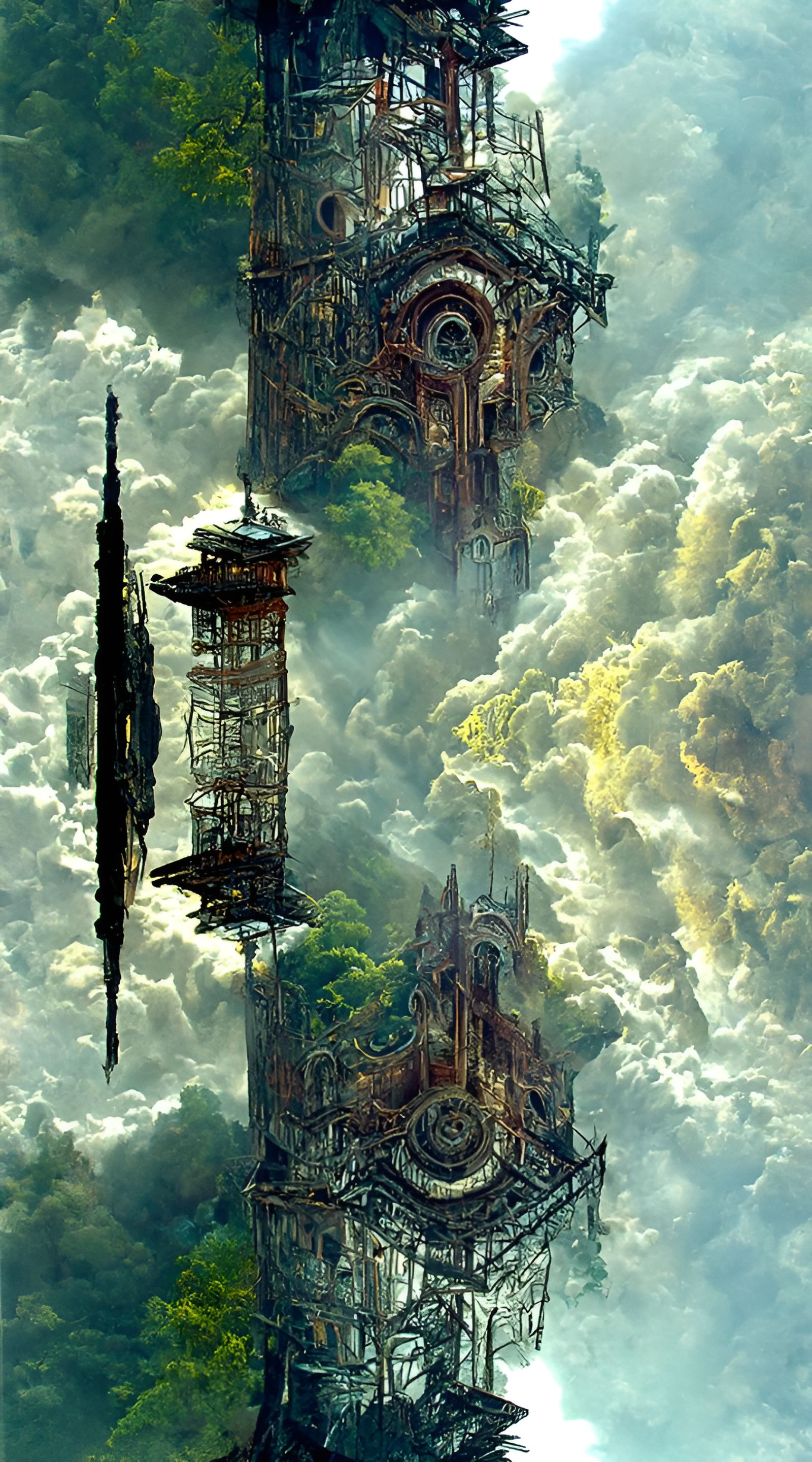 Terrifying Parallel Universe Tower as Digital Art