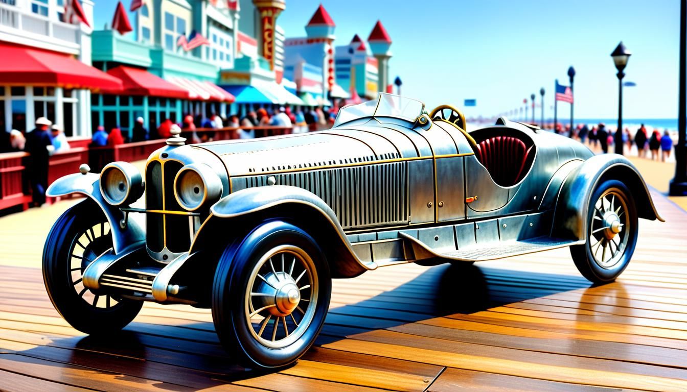 1930s Race Car Sculpture on Atlantic City Boardwalk