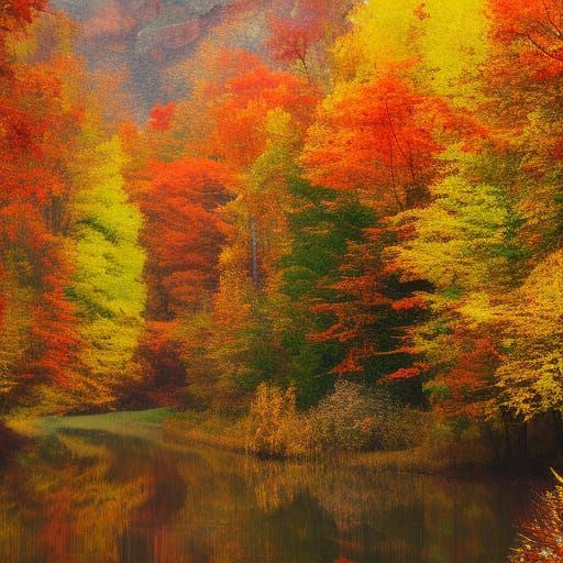 Fantastical Autumn Landscape in Detailed Matte Painting