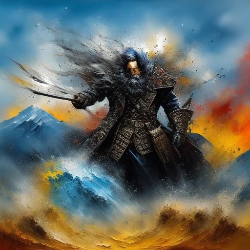 Dramatic Fortress Assault as Impasto HDR Painting