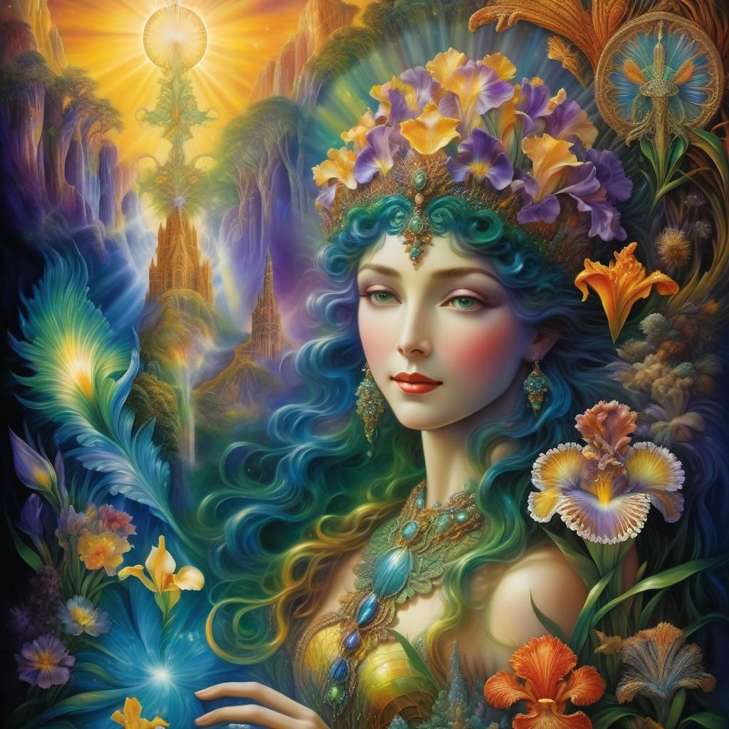 Colorful Landscape in Mixed Media Digital Art Style