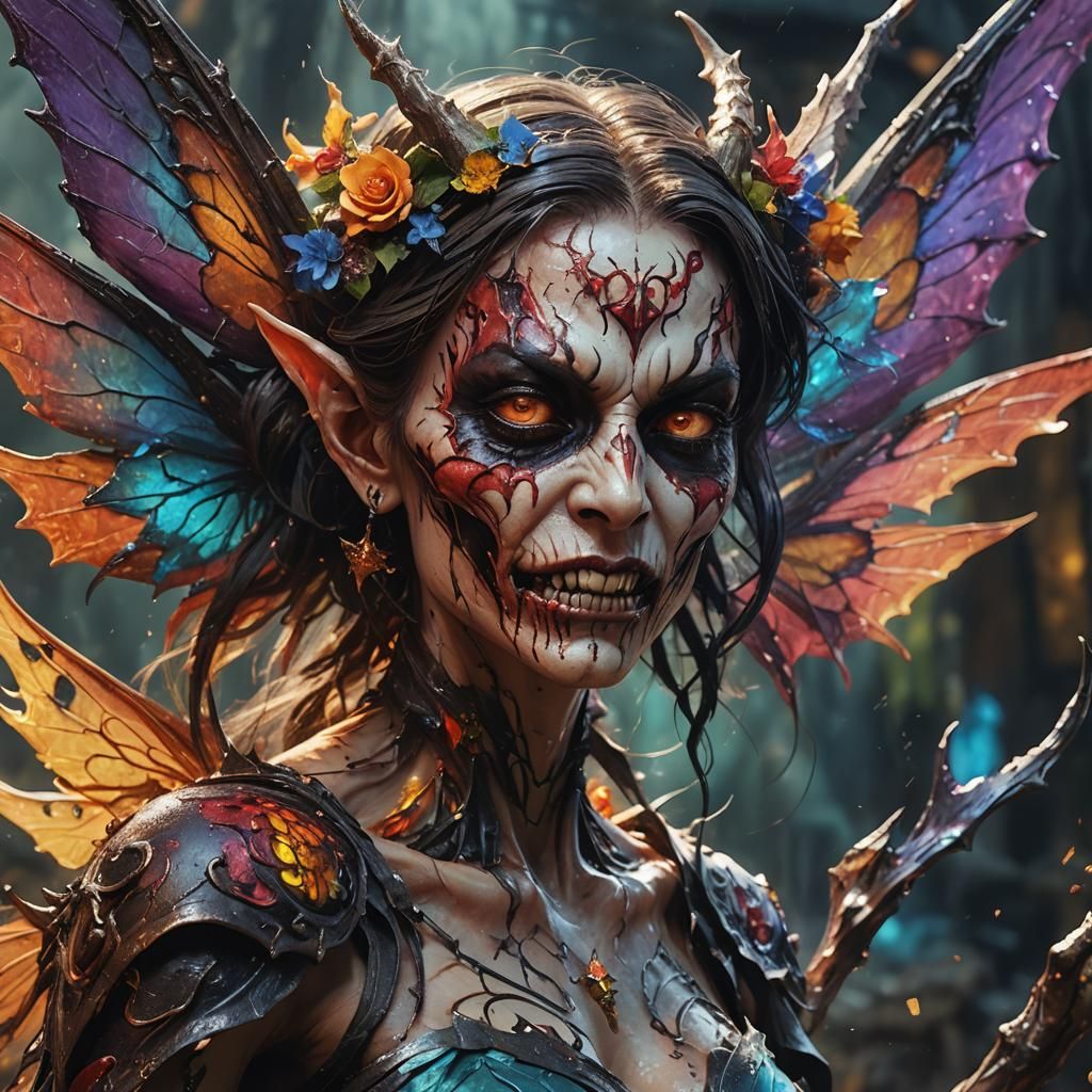 Intricately Detailed Demon Fairy of Death
