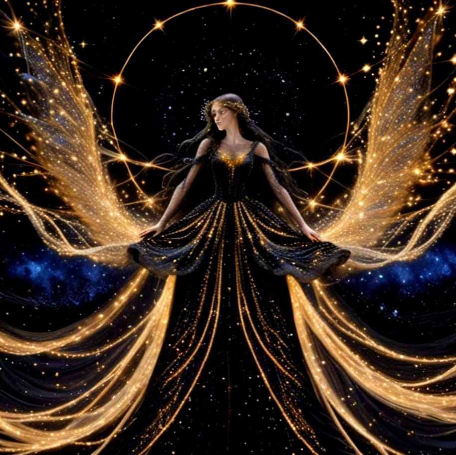 Cosmic Tapestry of Twinkling Lights in Blackness