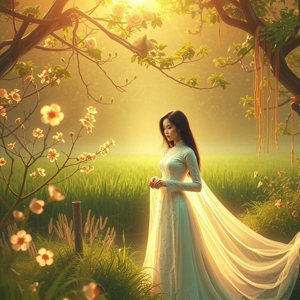 Vietnamese Countryside Beauty in Impressionist Style