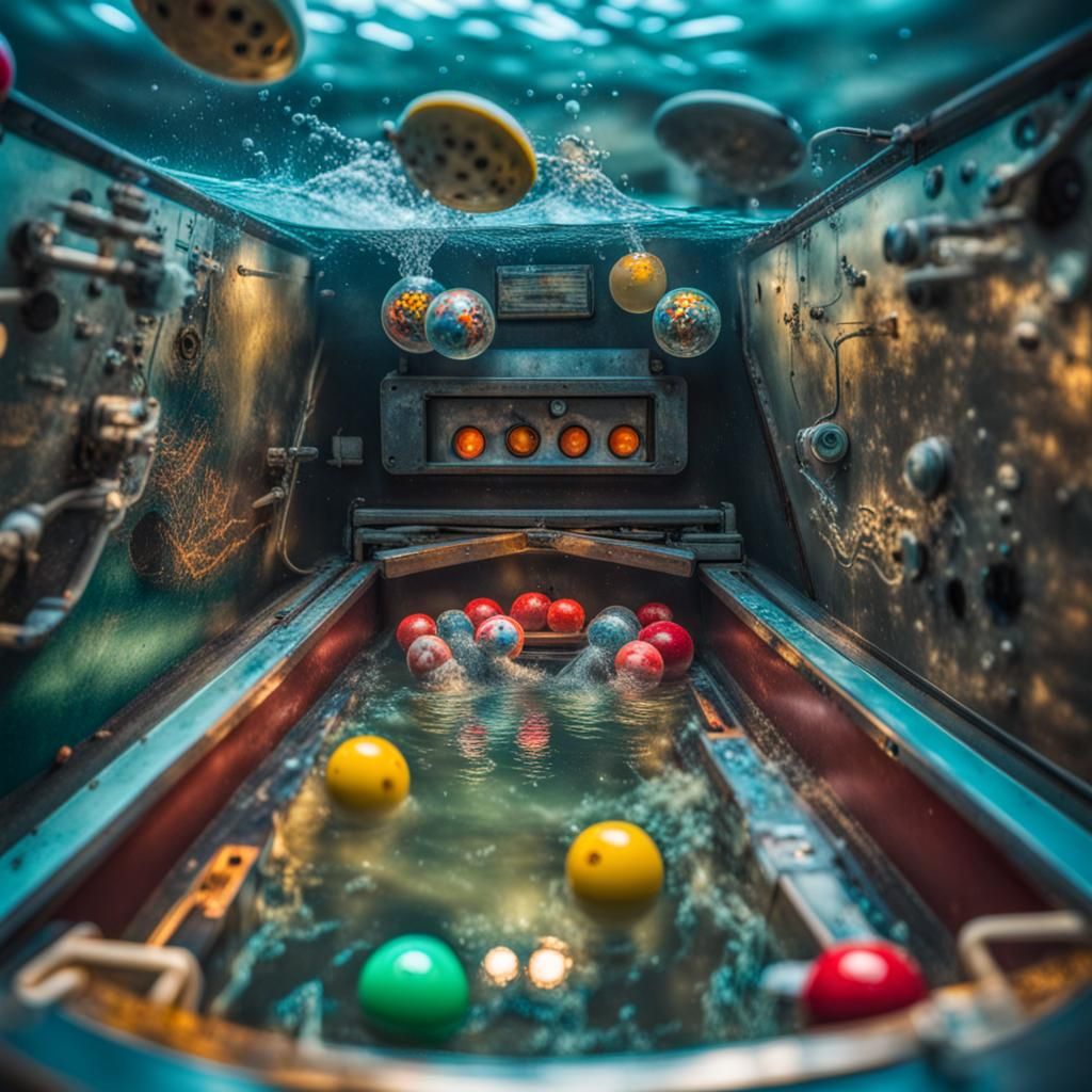 Underwater Pinball Machine Close-Up