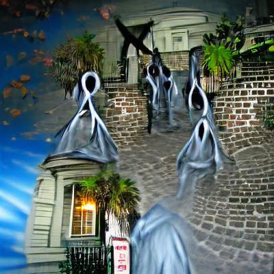 Louisiana Bayou Haunted Mansion Scene