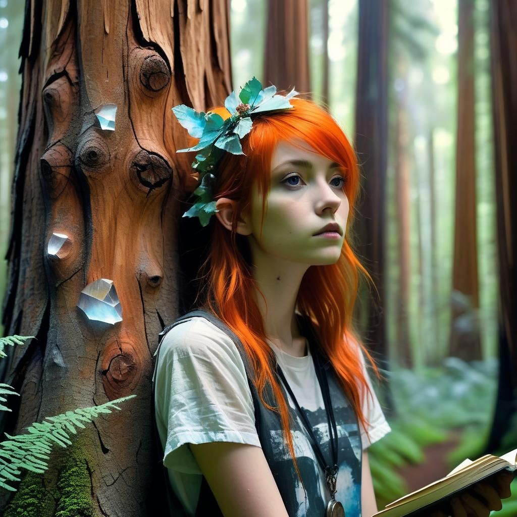 Misty Valley at Night in Grungy Cubist Style