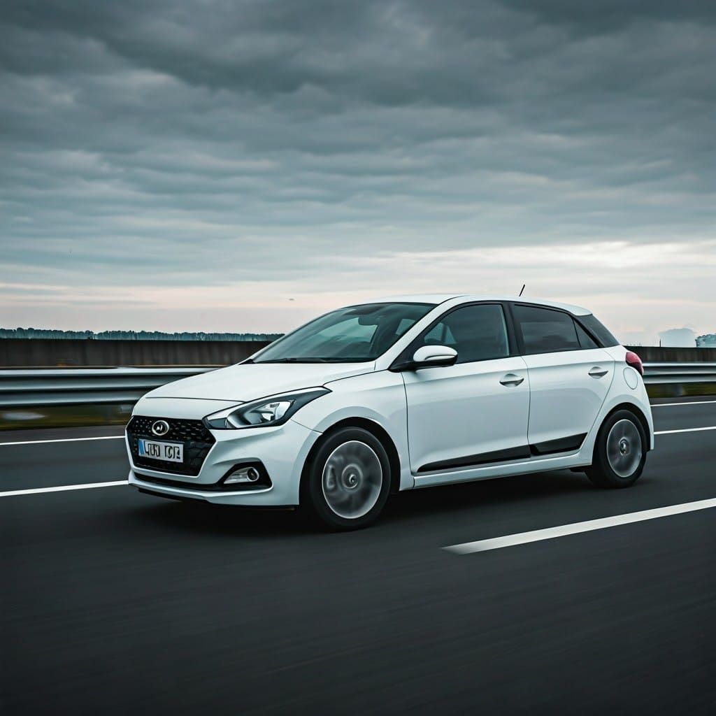Ethereal Hyundai M20 on a Futuristic Highway