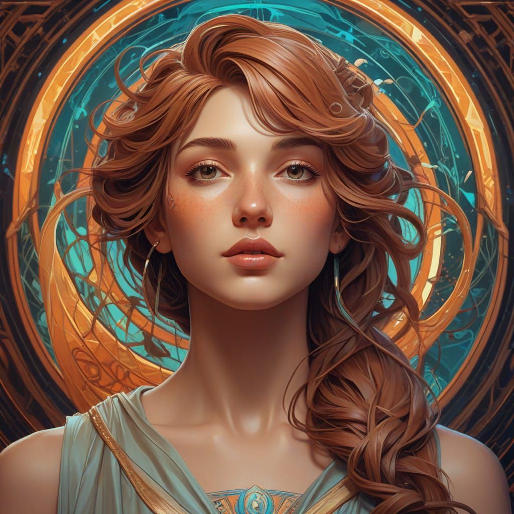 Hyper-Realistic Clay Sculpture in Futuristic Art Nouveau Sty...