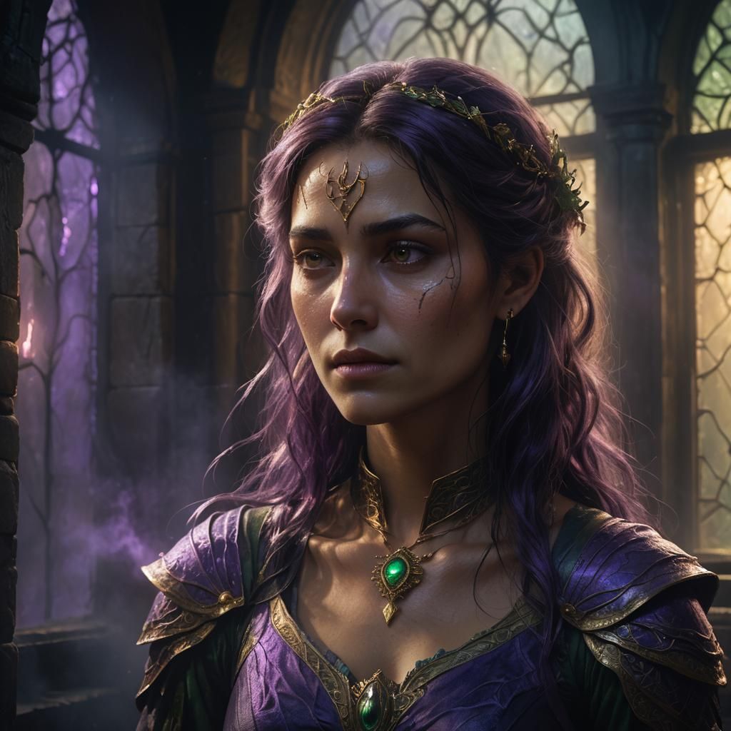 Mysterious Woman Asks a Question in Dark Fantasy Art