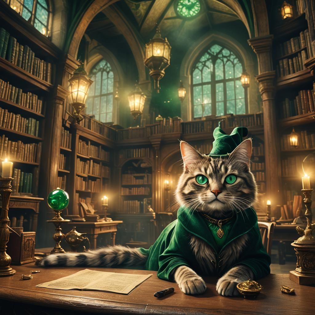 Professor McGonagall as Cat: Digital Matte Painting