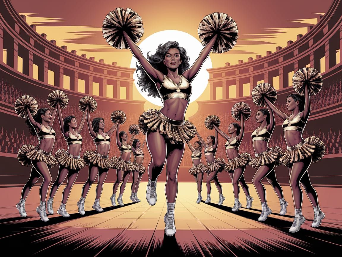 Demonic Cheerleaders Made of Metallic Pom-Poms