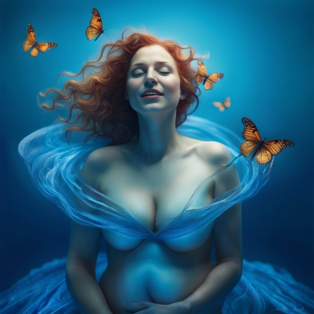 Water Goddess at Blue Lake: Fine Art Masterpiece