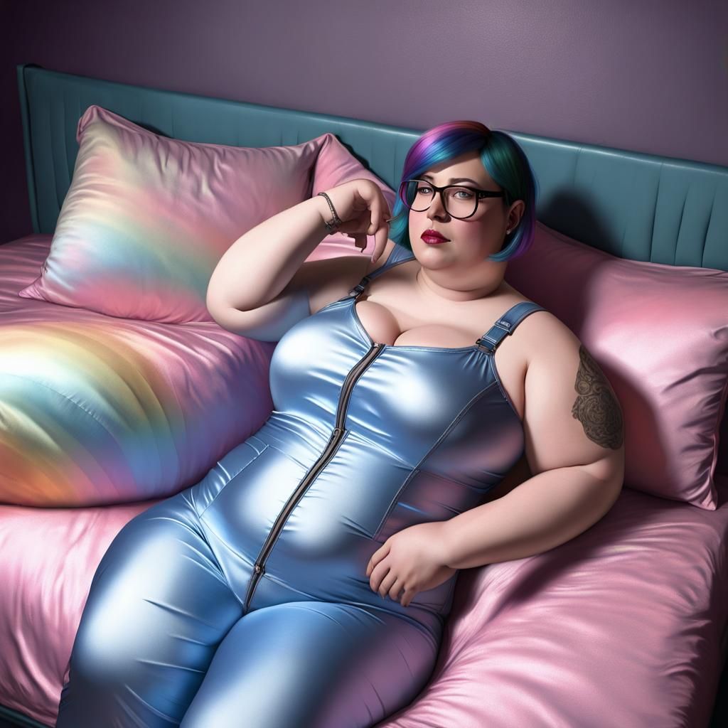 Pastel Goth Girl at Sleepover in Graffiti Art Style